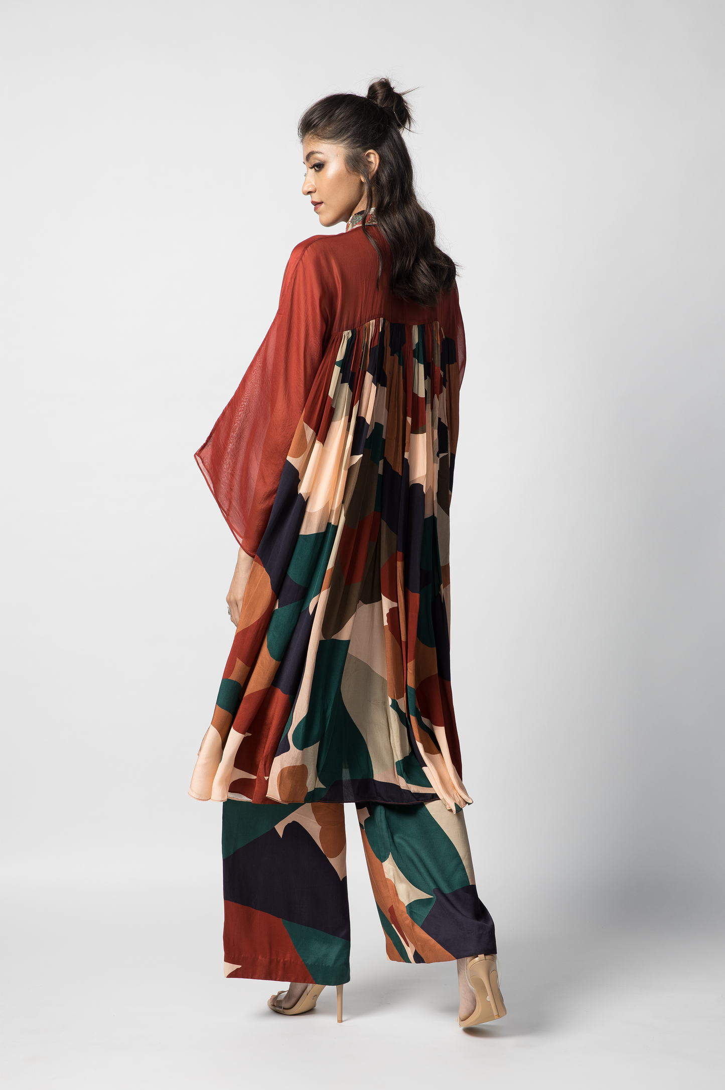 Ruby Paneled Shirt Dress With Trousers