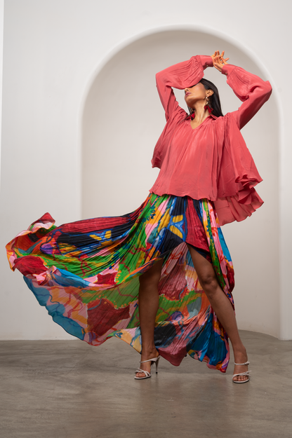 Sena Gathered Top & Skirt