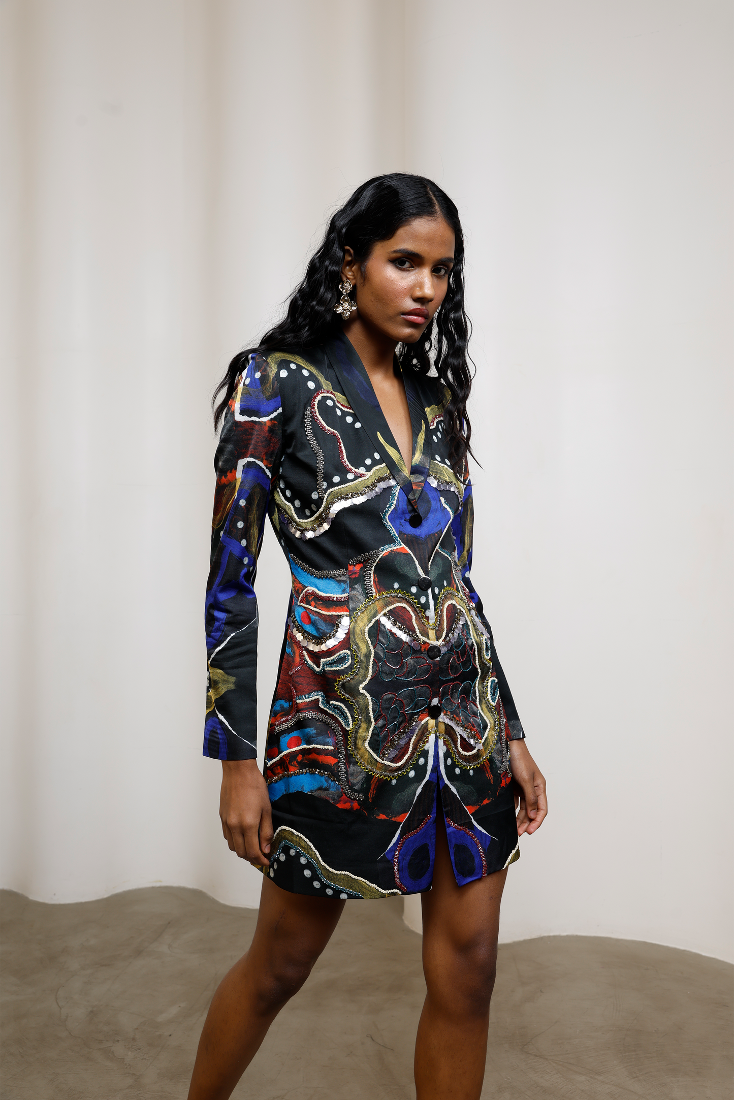 Saeri Embroidered Blazer Dress