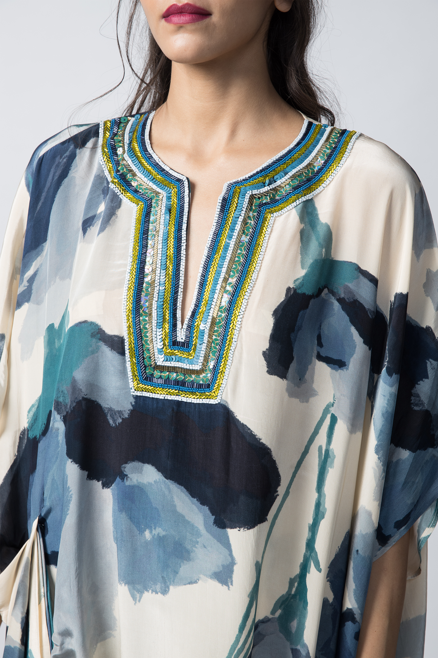 Marble Draped Kaftan Set