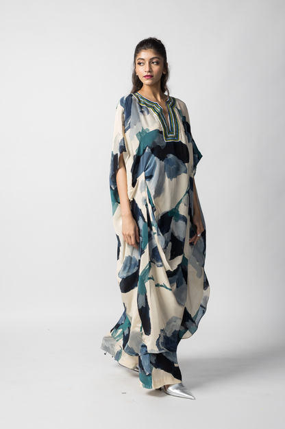 Marble Draped Kaftan Set