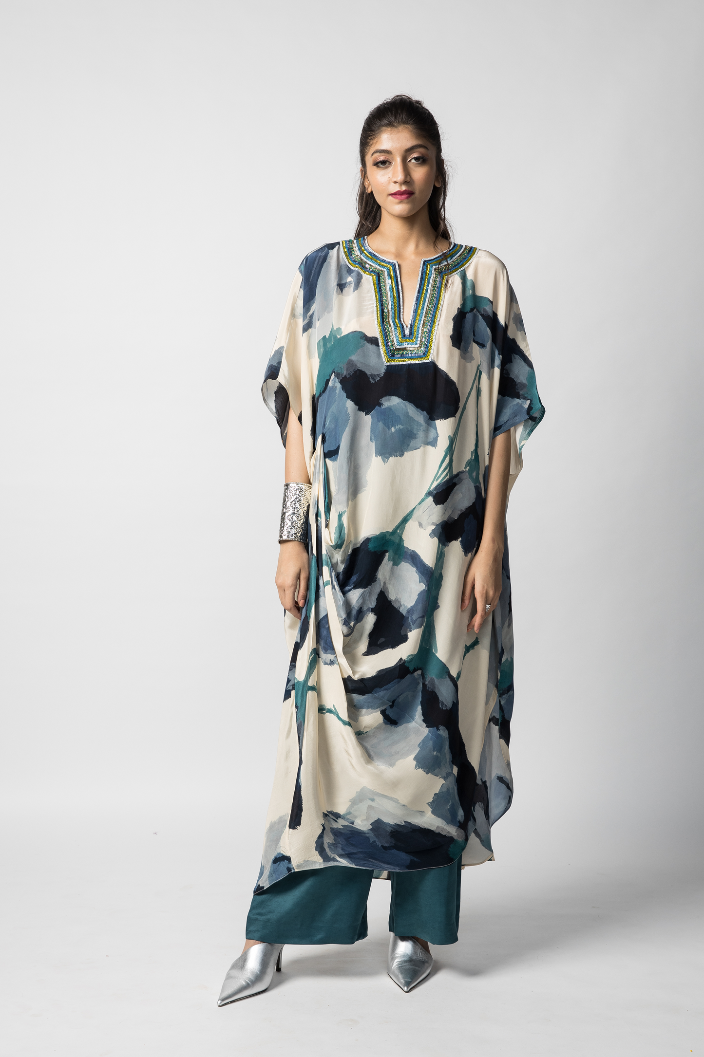 Marble Draped Kaftan Set